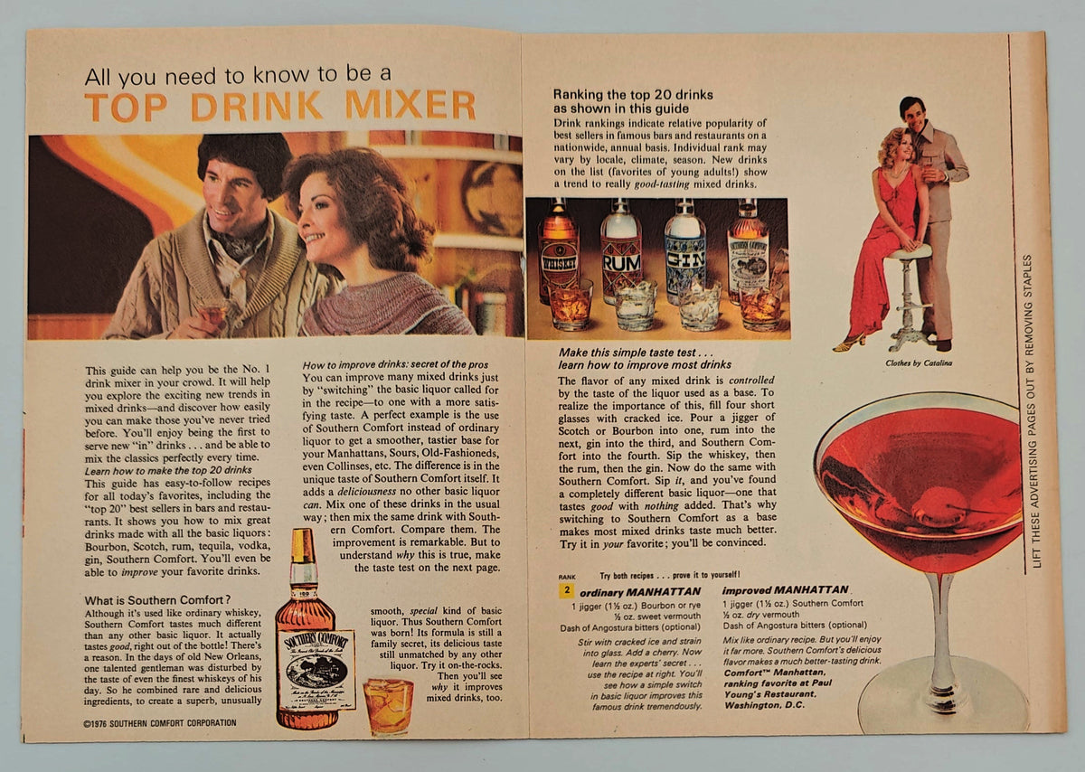 Vintage magazine page with text and images, next to a ruler for scale on a light gray background
