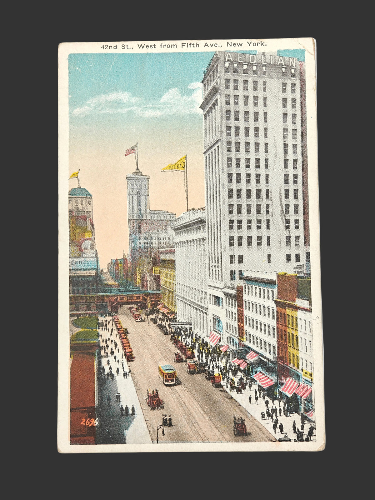 42nd St., West from Fifth Ave., New York City - Vintage 1920 Postcard