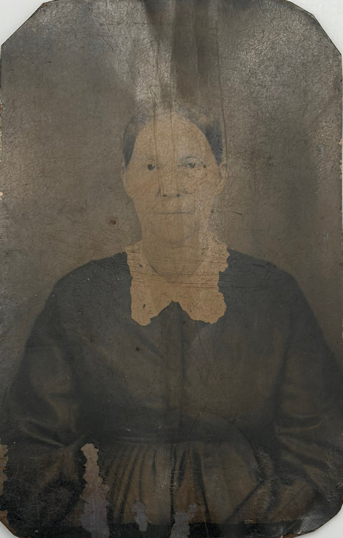 1850s-1860s Tintype Photo of a Solemn Victorian Woman