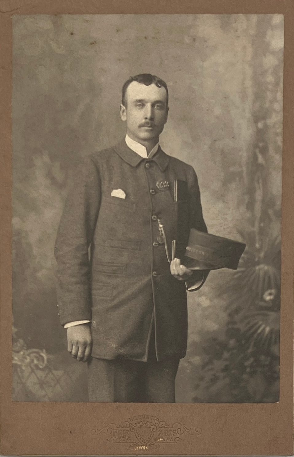[price] Train Conductor in Full Regalia - Victorian Railroad Cabinet Card