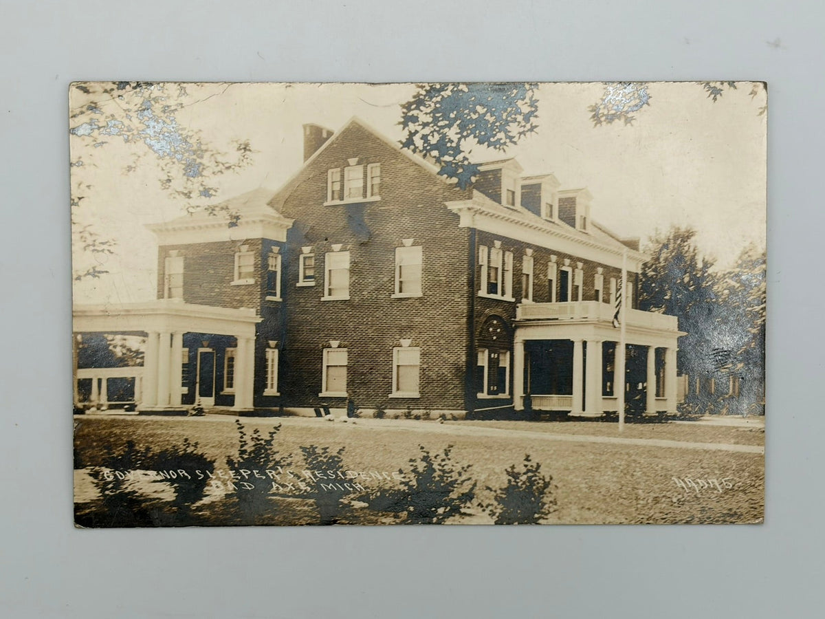 RPPC - 1919 Photo of Governor's Mansion in Bad Axe, Michigan - Architecture Postcard