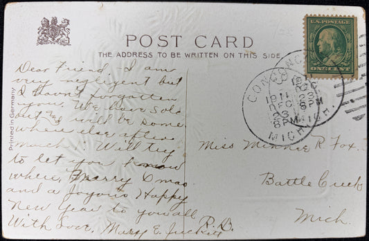 With Every Good Wish for Christmas | 1911 Postcard