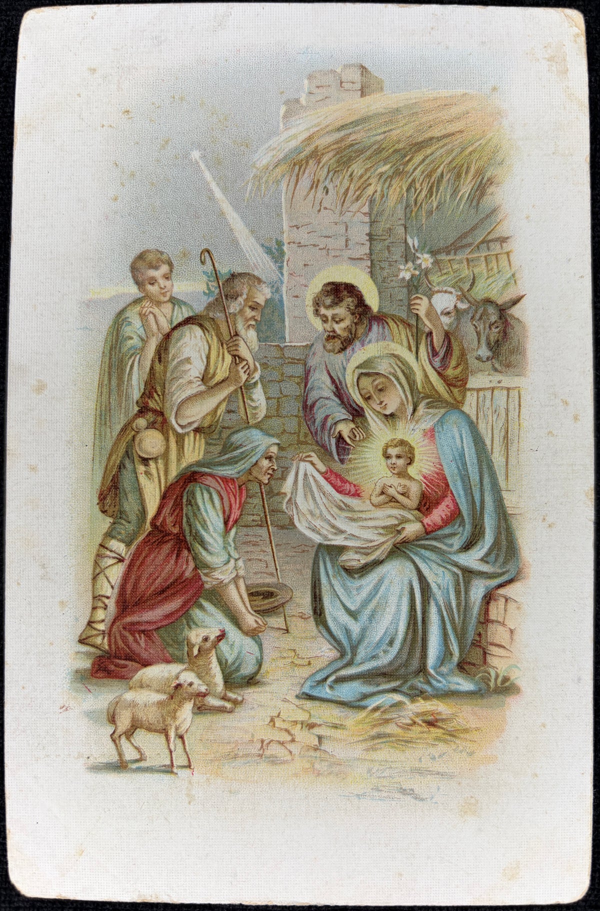 Holy Family Nativity Scene - Vintage Postcard