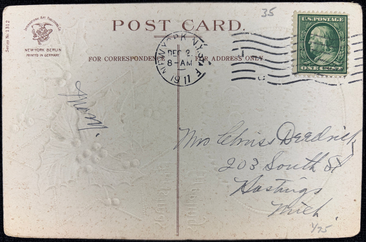 John 3:16 Star of David Christmas - Vintage Postcard