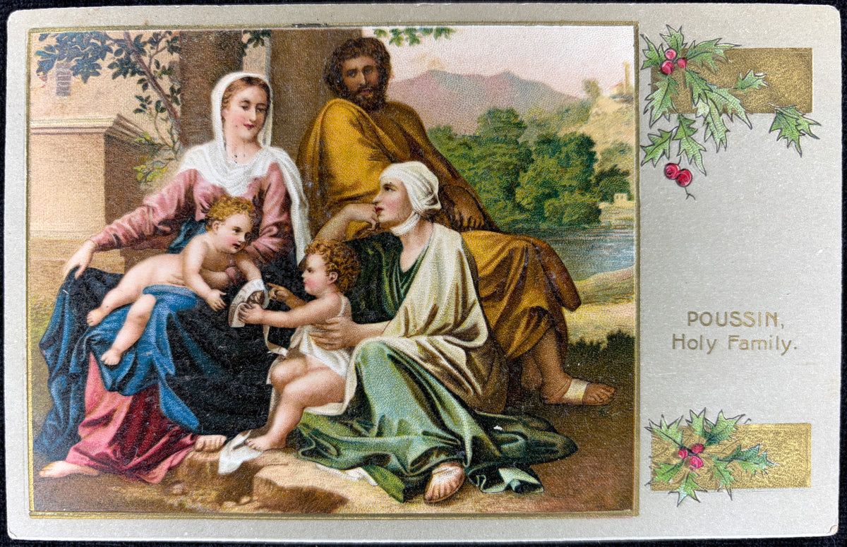 Pre-1910 Holy Family with Dark Complexion Joseph - Vintage Postcard