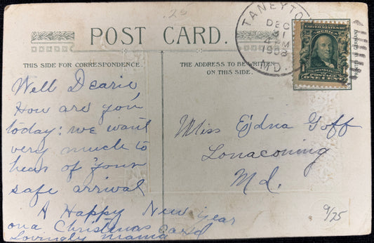Pre-1910 Correggio Madonna "With Best Christmas Wishes" - Vintage Postcard