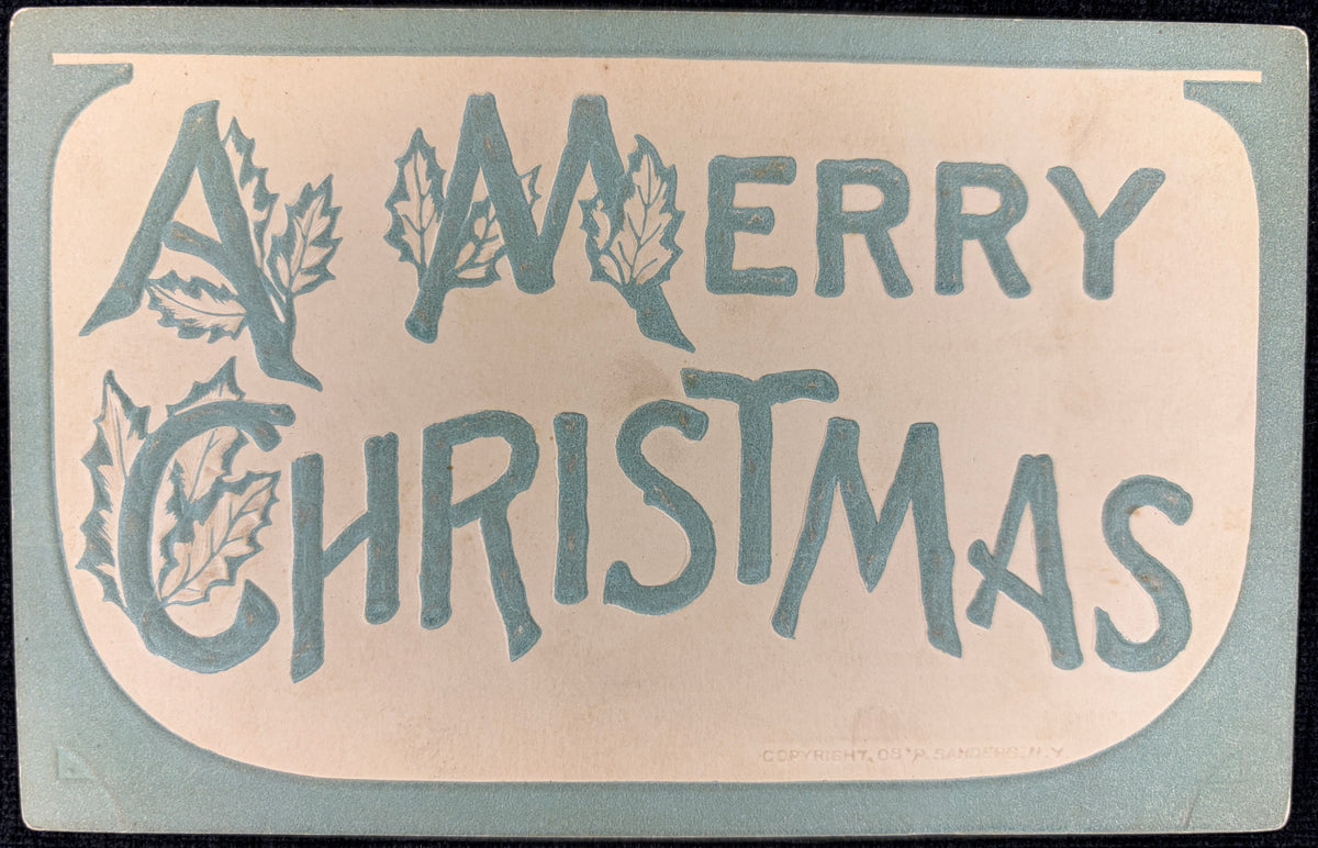 Pre-1910 Embossed "A Merry Christmas" - Vintage Postcard