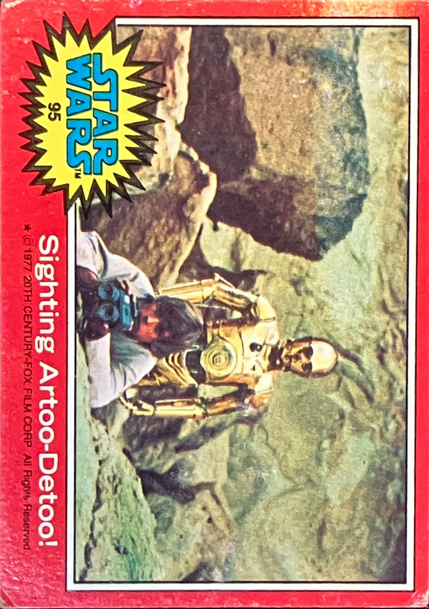 Star Wars Trading Card #95 "Sighting Artoo-Detoo!" - 1977 Topps Series 2 Trade Cards