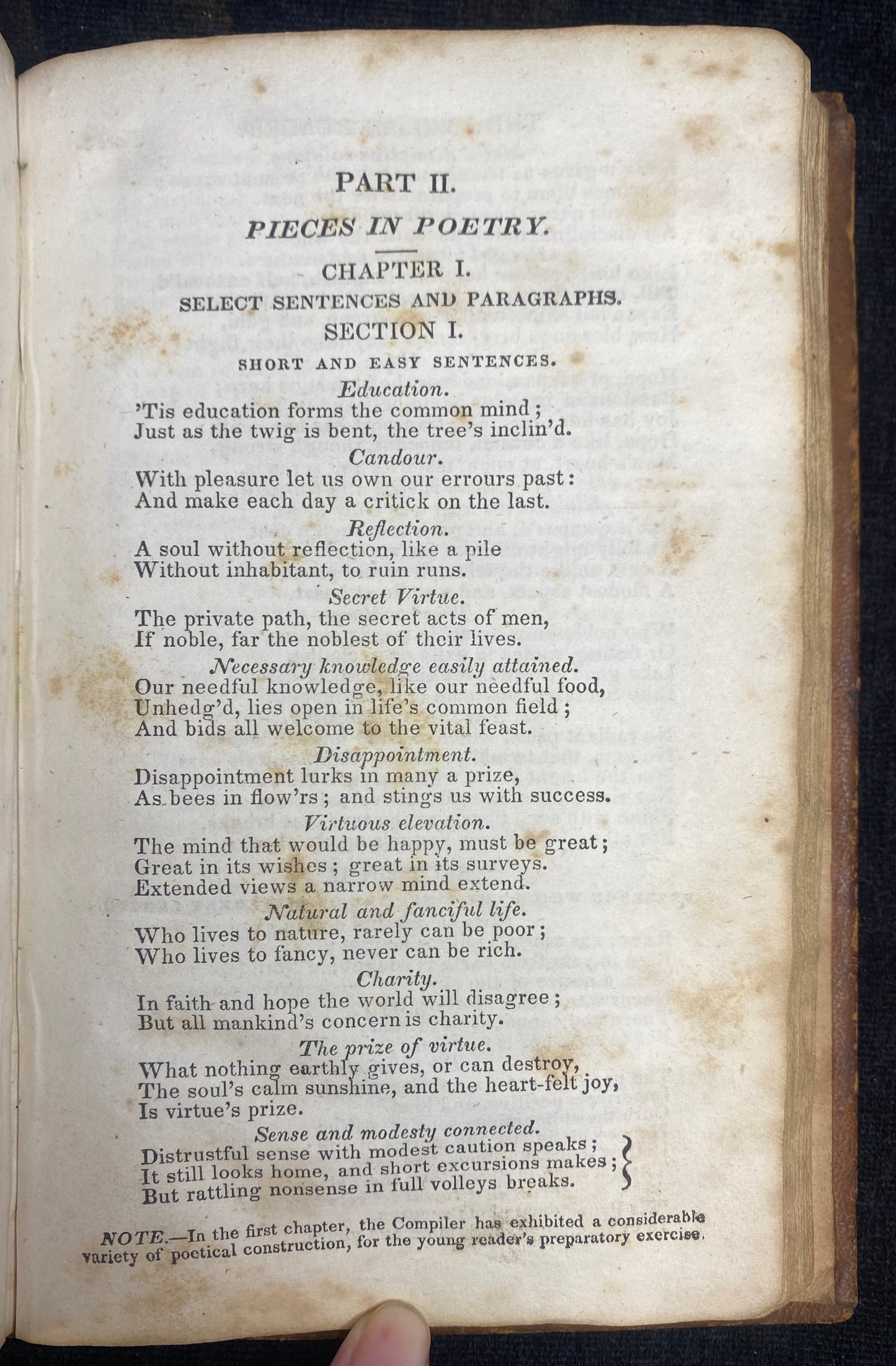 The English Reader printed in 1833; or, Pieces in Prose and Poetry, from the Best Writers By Lindley Murray