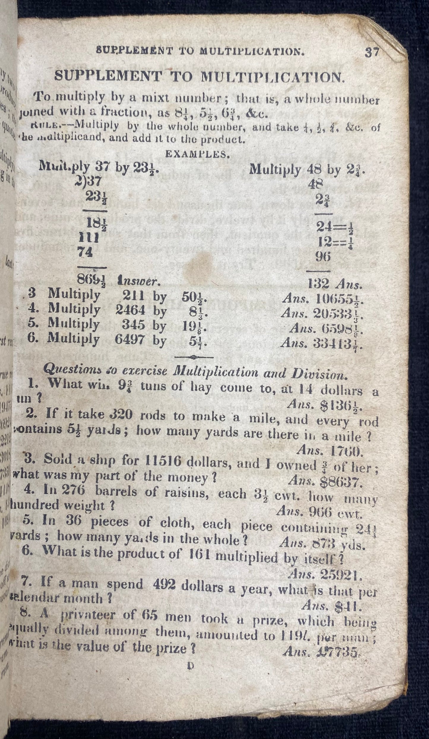 Daboll's Schoolmaster's Assistant written in 1841 - Plain Practical System of Arithmetick by Nathan Daboll with Farmer's and Mechanick's Best Method of Book-Keeping by Samuel Green