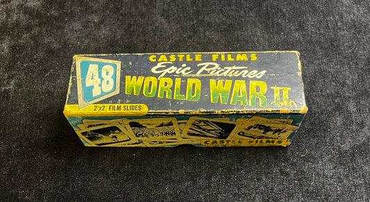 1940s Castle Films "Epic Pictures World War II" - 2x2 Film slides - Set of 48
