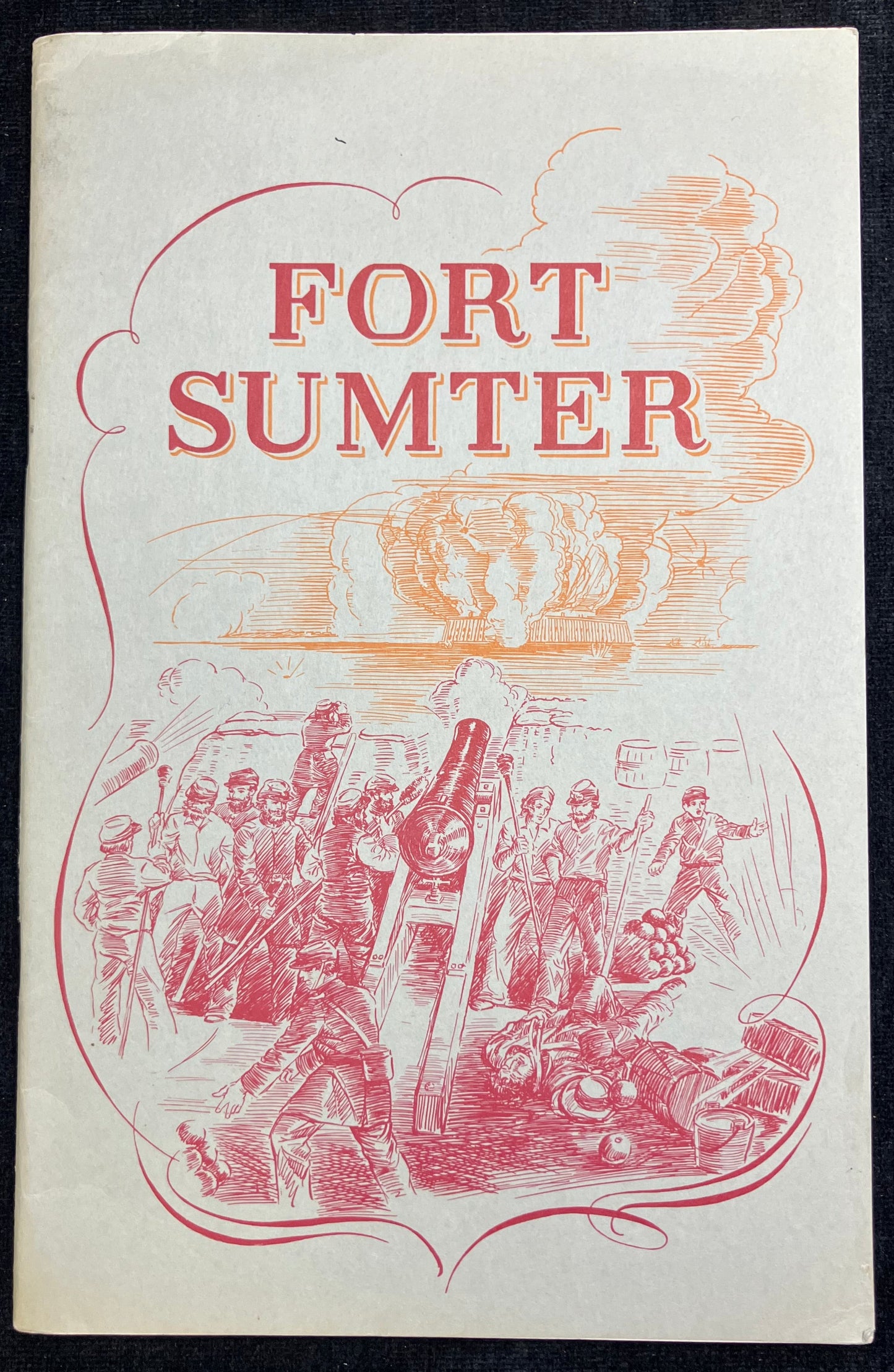 Booklet with 'Fort Sumter' text and illustration on a black background