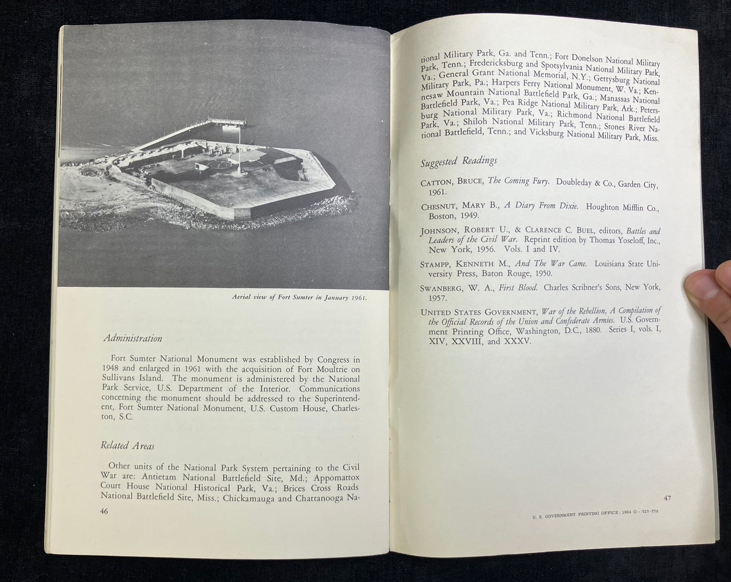 Civil War Memorabilia 1952 Historical Handbook - Fort Sumter - National Military Book