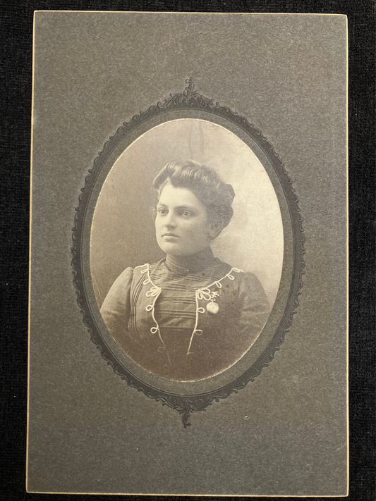 Young Victorian Woman - 1890s Style - Cabinet Card Black and White Photograph - Perhaps a Graduation photo
