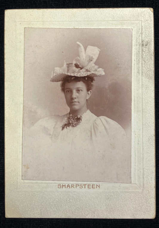 Real Taxidermied Bird on a Fashionable Hat, 1890s - Unique Carte de Visite - 1890s Fashion