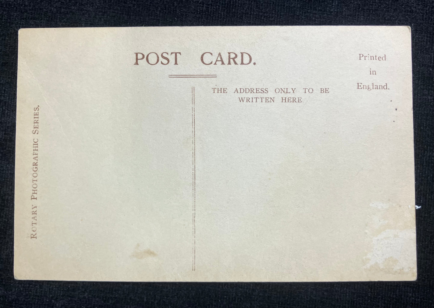 Vintage postcard with text on a black background