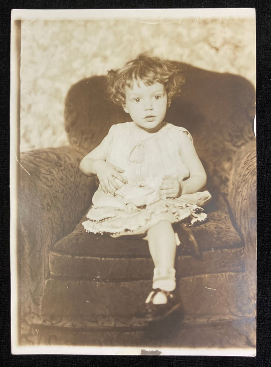 Wonderful Photo of Toddler With Baby Doll 1912- Turn-of-the-Century At-Home Photography