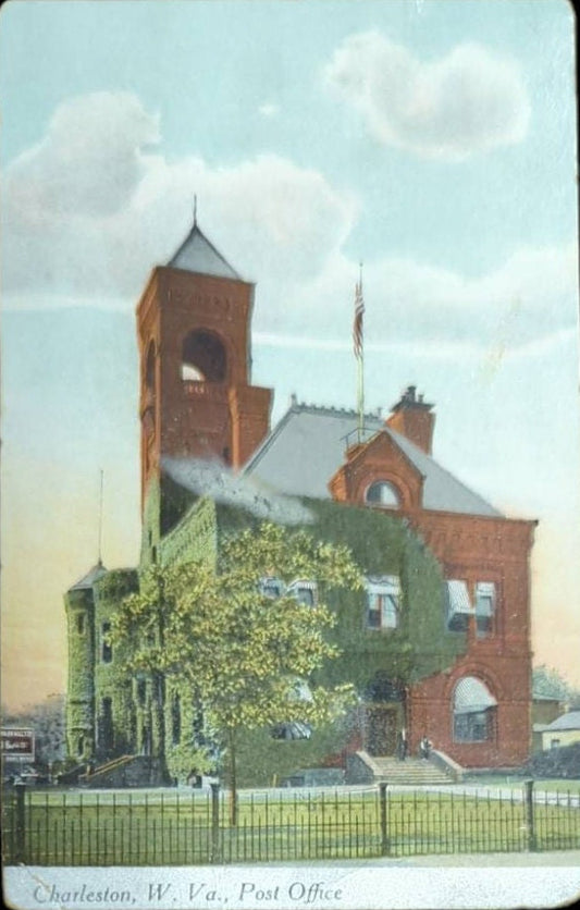 Post Office, Charleston, West Virginia - Vintage 1920s Postcard
