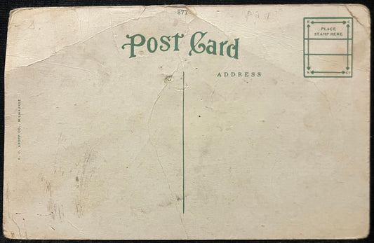On front: Cotton Wharf Scene, Montgomery, Ala.On back: Bank UnmailedCondition: Fine with some aging and discoloration Publisher: E. C. Kropp Co. Hand color