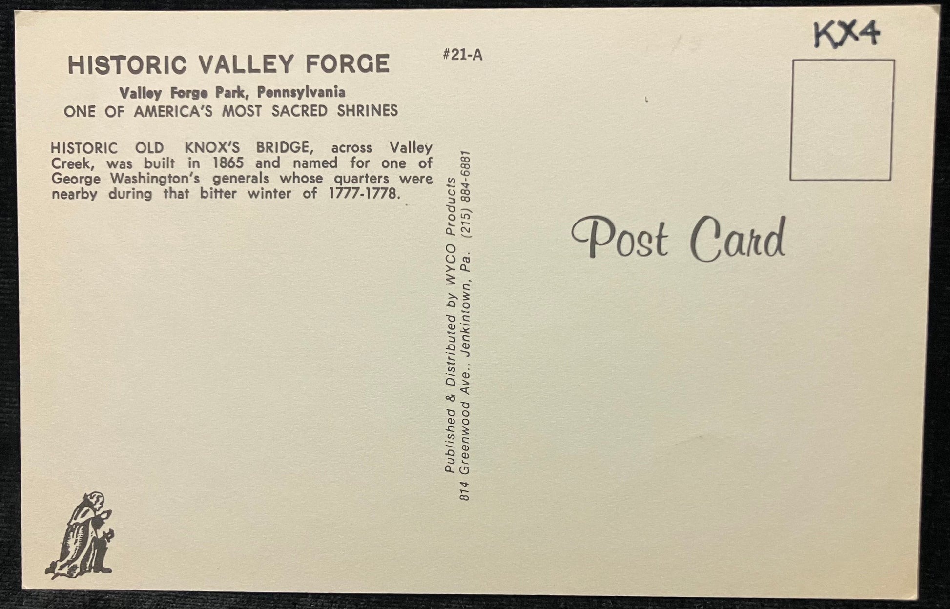 Old Covered Bridge at Valley Forge - Valley Forge Park, Pennsylvania - Vintage Postcard