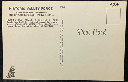 Old Covered Bridge at Valley Forge - Valley Forge Park, Pennsylvania - Vintage Postcard