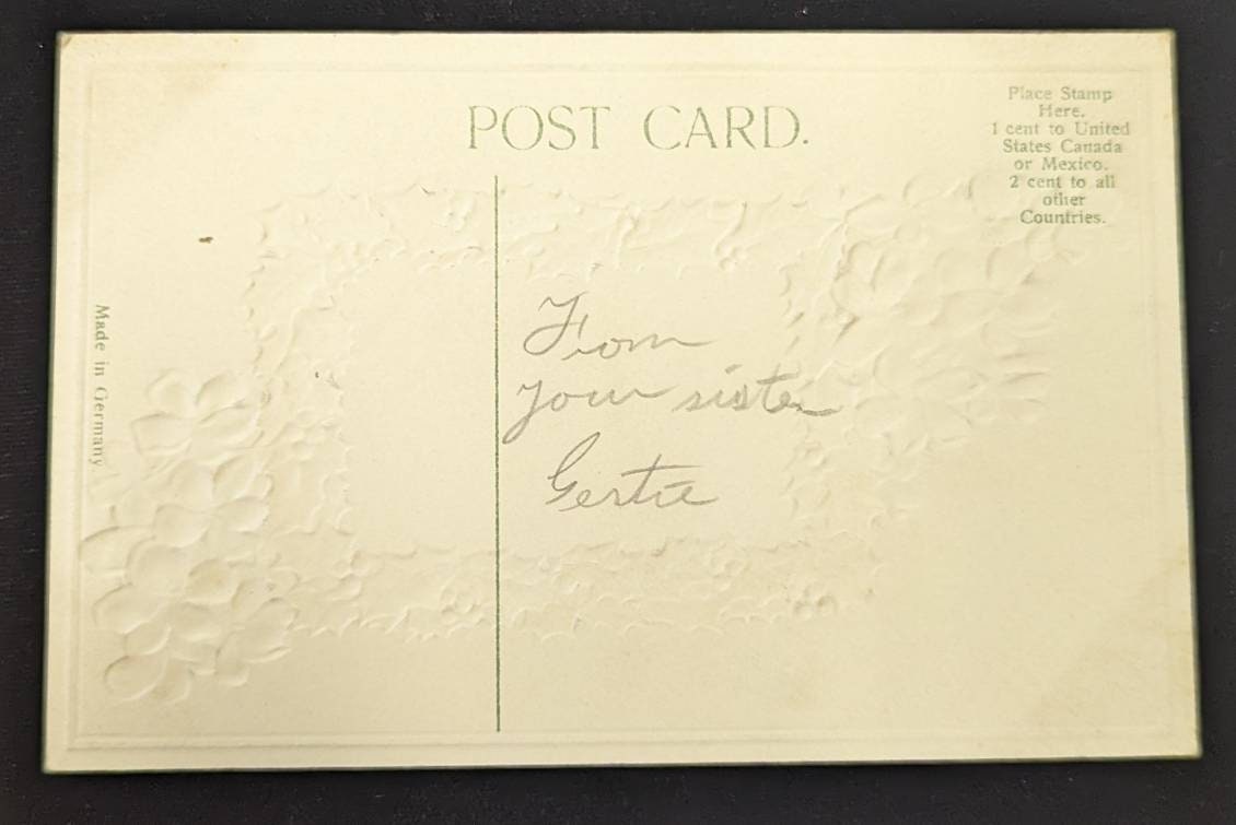 Christmas Greetings Back Information: None Good Condition Time frame: 1910s Unmailed Embossed and si