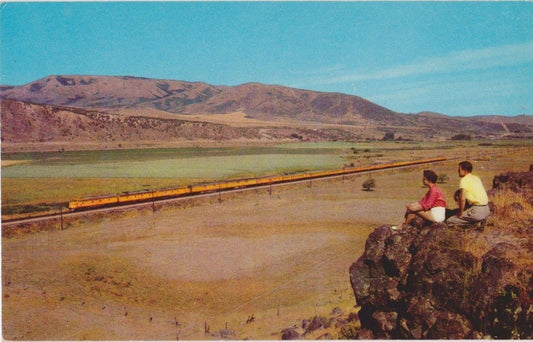 Union Pacific Streamliner Traversing the Rockies - Train Track Vintage Postcard