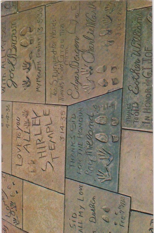 Footprints of the Stars Closeup, California - Vintage Postcard