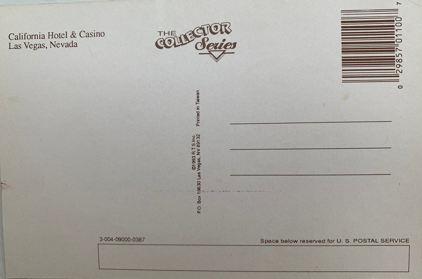 California Hotel & Casino - Las Vegas, Nevada - Vintage Postcard - The Collector Series