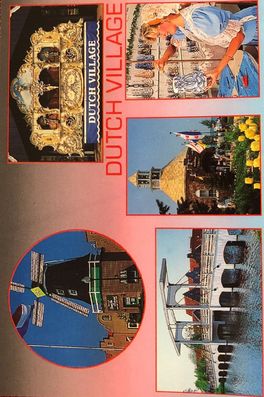 Views of the Queen's Inn Restaurant at the Dutch Village in Holland Michigan Vintage Postcard