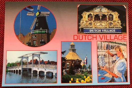 Views of the Queen's Inn Restaurant at the Dutch Village in Holland Michigan Vintage Postcard