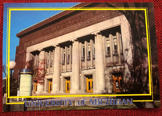 University of Michigan's Hill Auditorium - Vintage Postcard