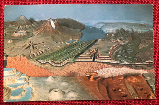 University of Michigan Exhibit Museum Georama Panorama of Physiographic Tyles Vintage Postcard