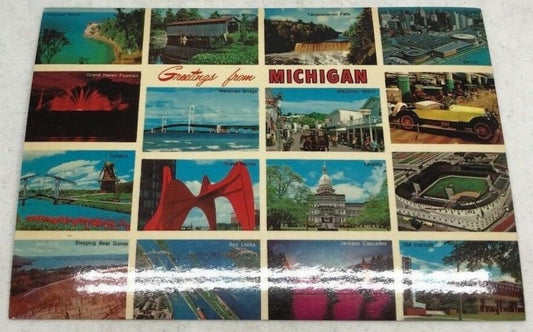 Greetings from Michigan - VIntage Travel Postcard