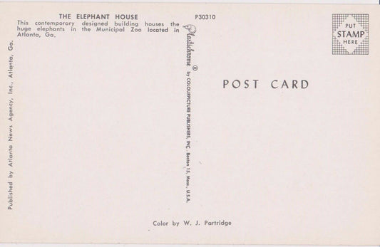 The Elephant House - Atlanta, Georgia Vintage Postcard
