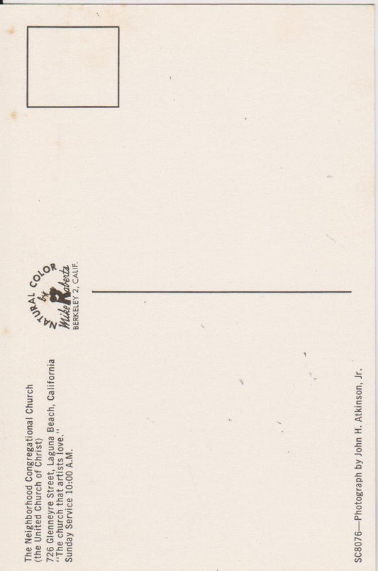 Neighborhood Congregational Church, Laguna Beach, California - Vintage Postcard