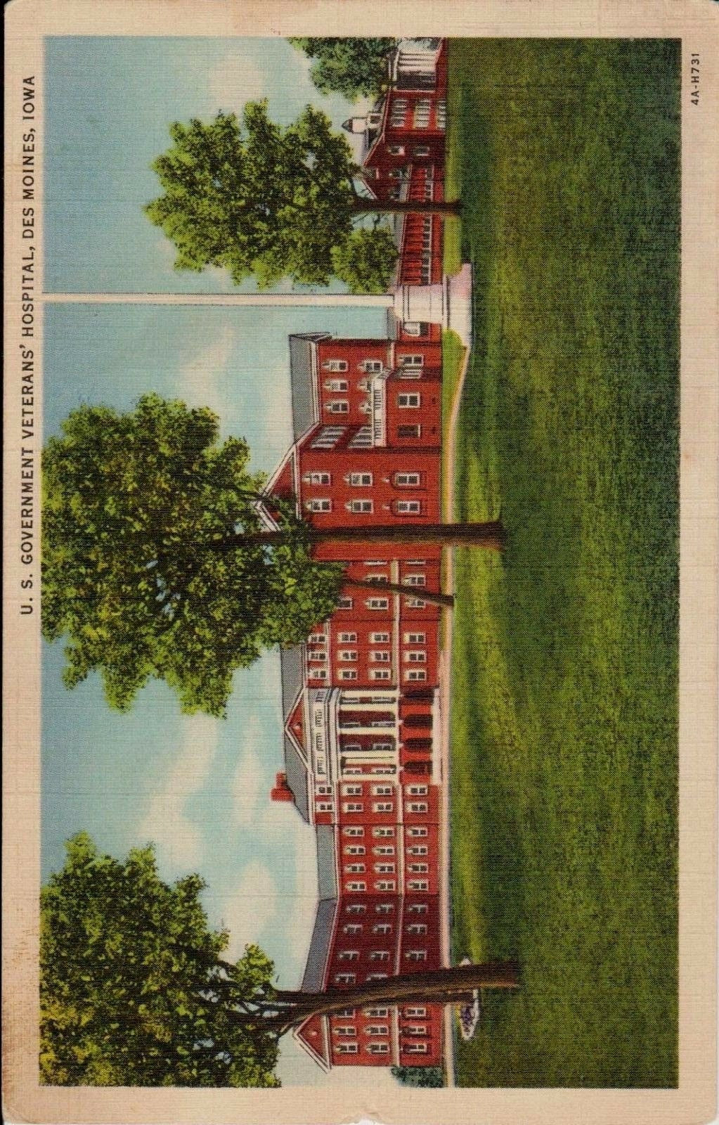 Veterans' Hospital from Des Moines, Iowa Vintage Postcard