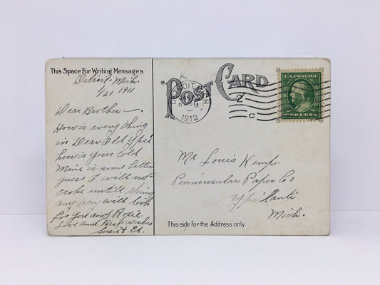 Detroit, Michigan - Cass Park - 1912 Postcard