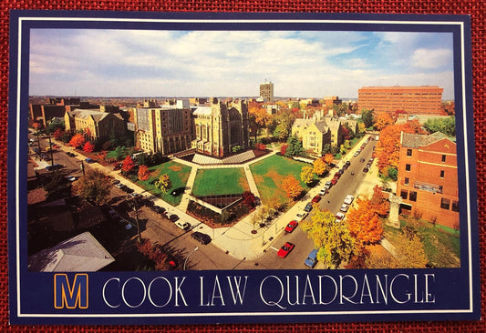 University of Michigan Fall Cook Law Quad - Vintage Postcard