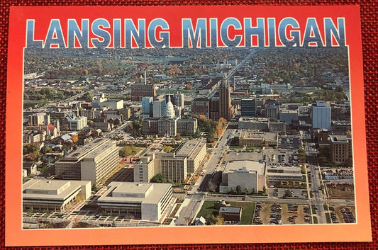 Lansing, Michigan Skyline Vintage Postcard