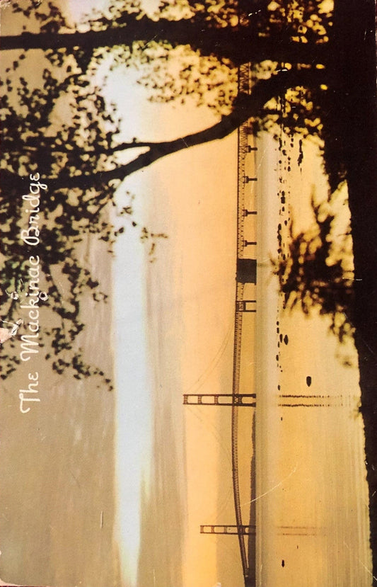 Mackinac Bridge Michigan Vintage Postcard