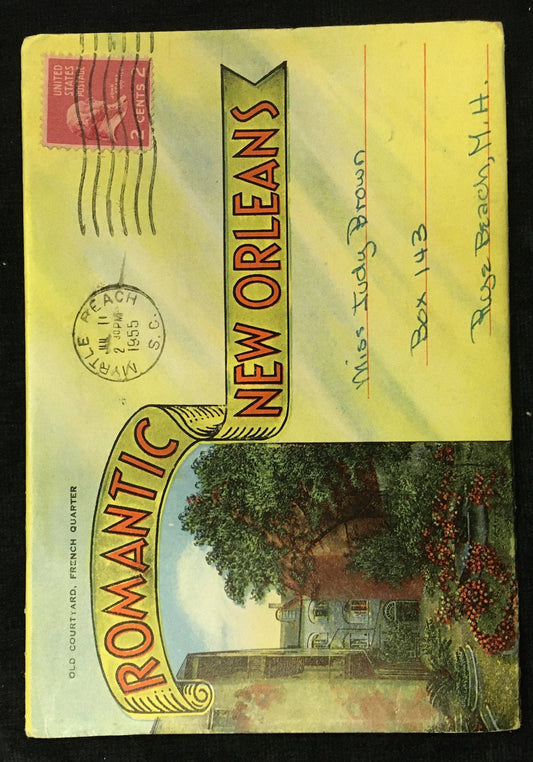 Accordion Brochure "Romantic New Orleans" 1950s, New Orleans Louisiana, LA Vintage Postcard