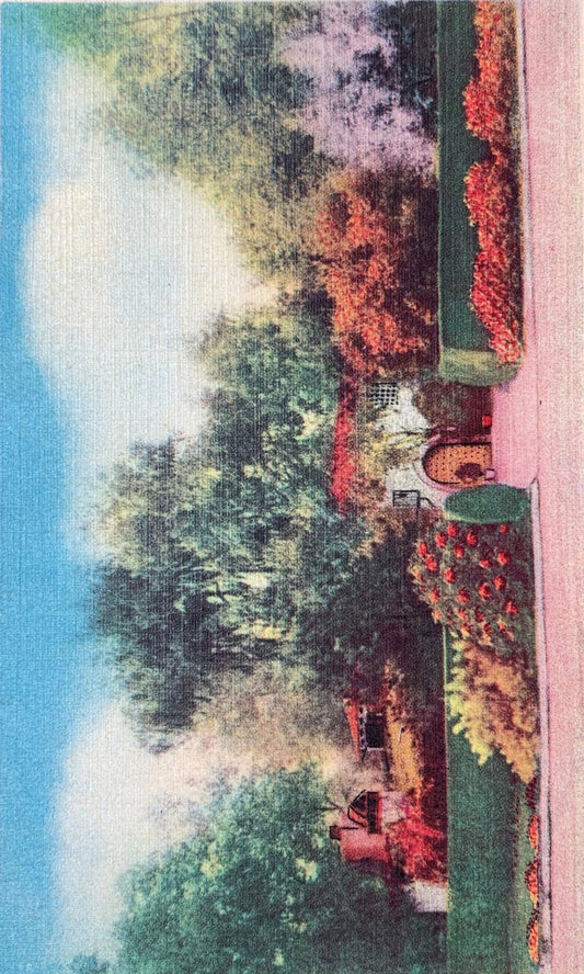 Home of Tyrone Power - Beverly Hills, California - Vintage Linen Postcard