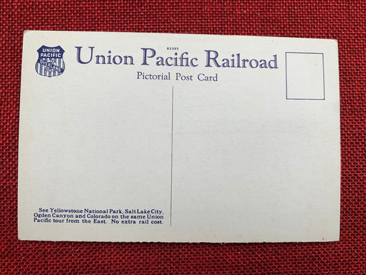 Old Faithful Geyser - Yellowstone National Park Reached via Union Pacific Railroad Vintage Postcard
