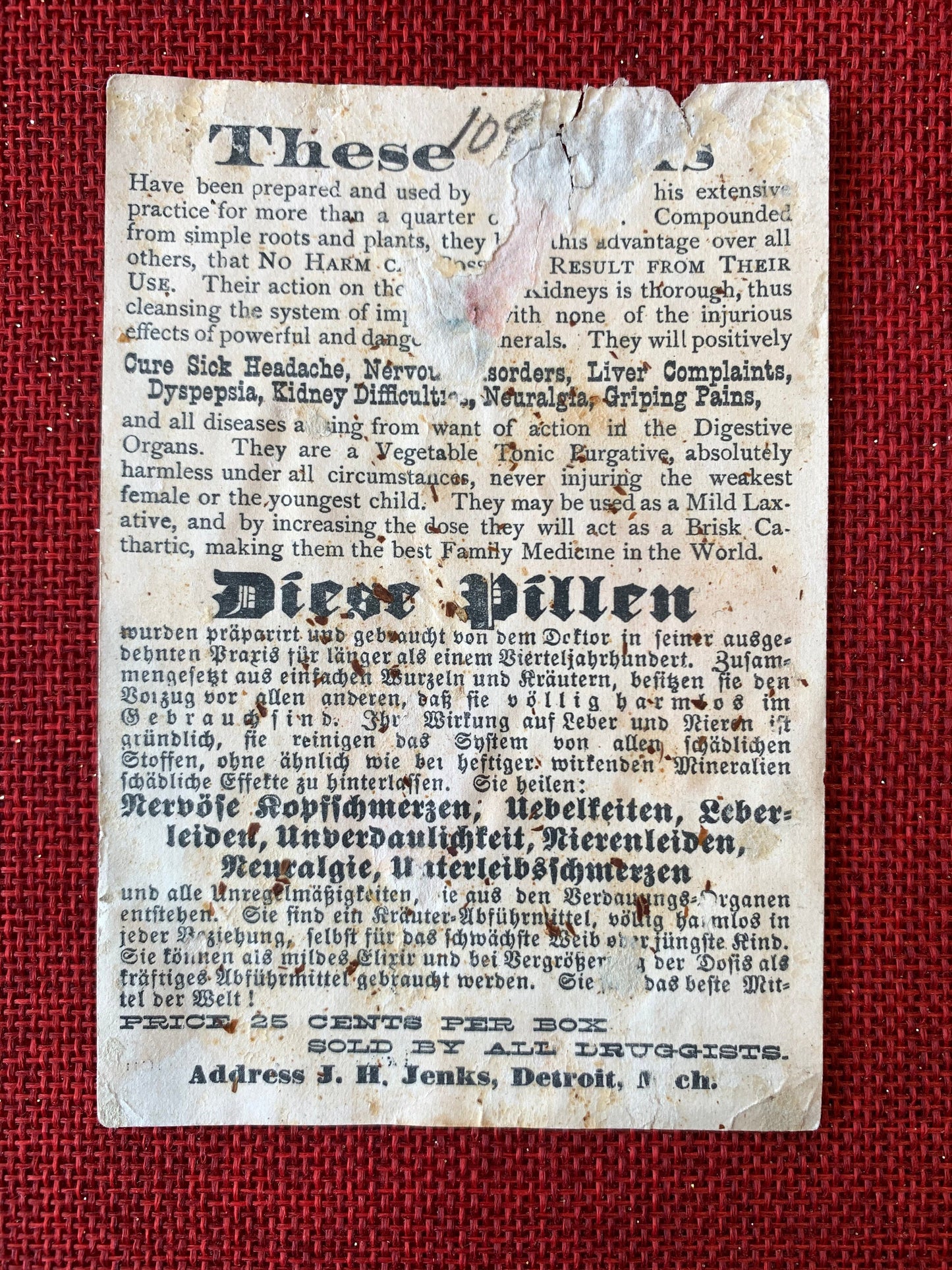 Dr. Kermott's Mandrake Pills - Late 1800s Trade Card