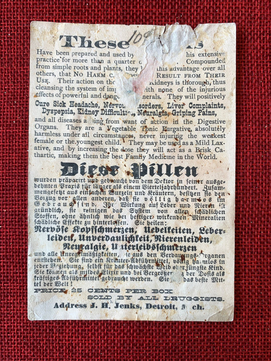 Dr. Kermott's Mandrake Pills - Late 1800s Trade Card
