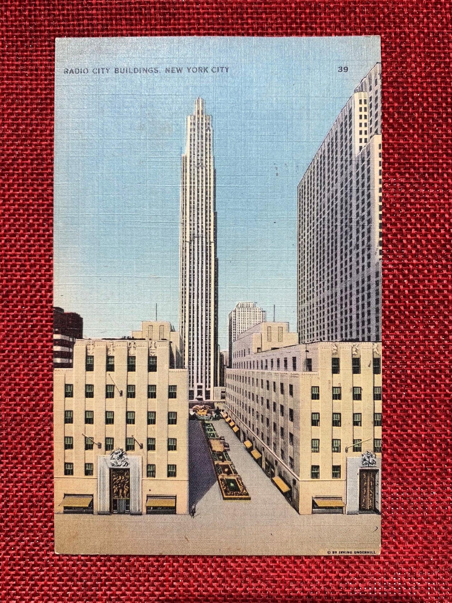 Radio City Buildings, New York City, New York - Vintage Linen Postcard 1940s