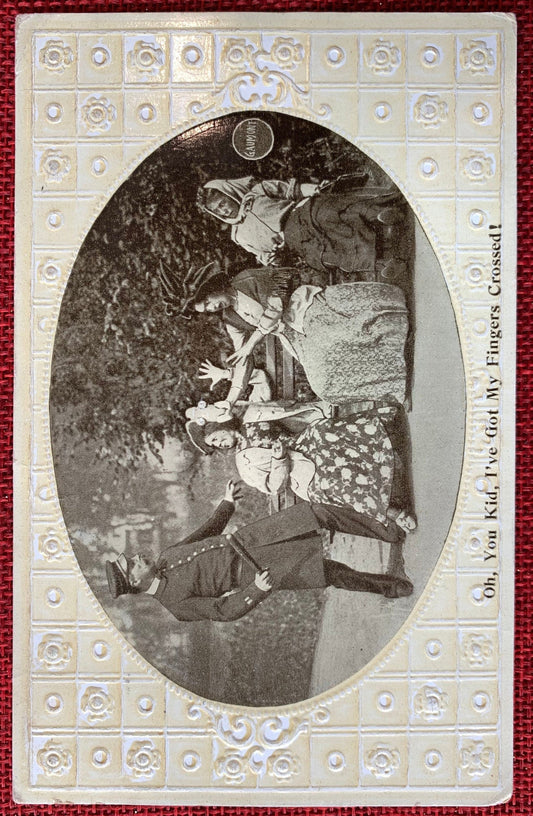 Oh, You Kid, I've Got My Fingers Crossed! Vintage Early 1900s Postcard, Postmarked 1910