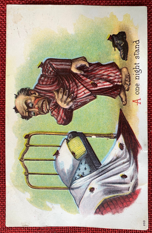 A One Night Stand Embossed Vintage Postcard Early 1900s