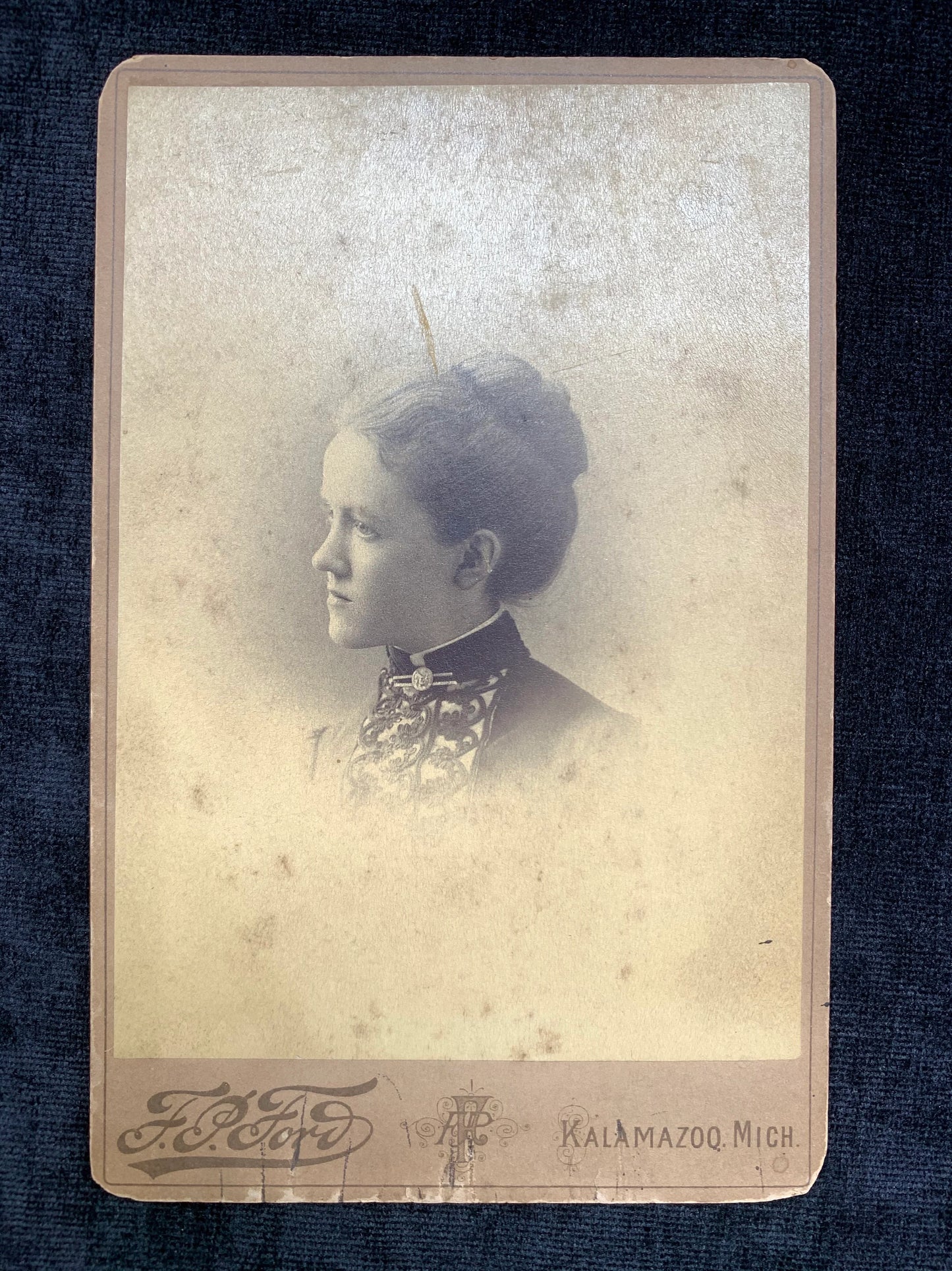 Bromide Portrait of a Victorian Woman Kalamazoo, Michigan 1888